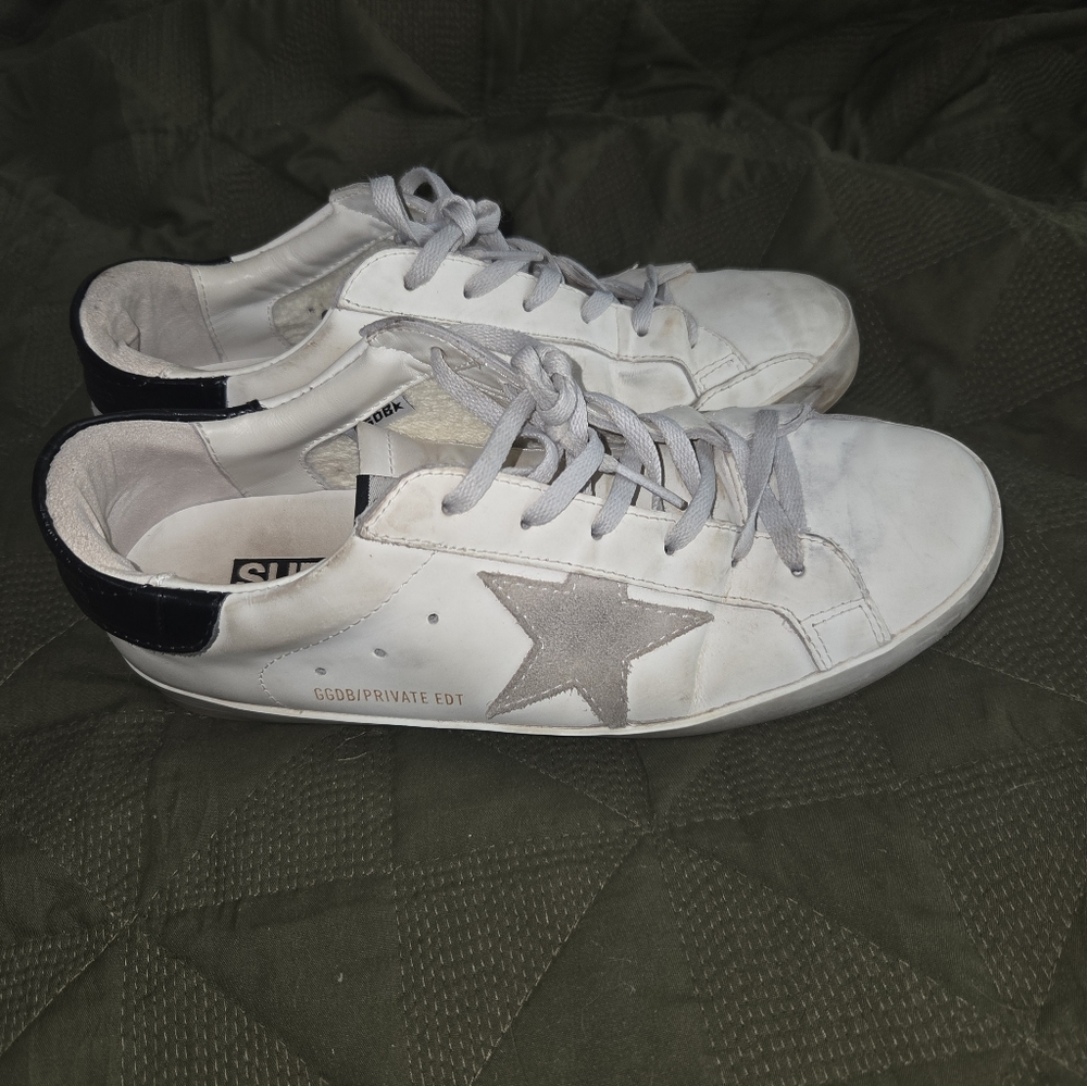 Golden Goose White and Gray Unisex Sneakers